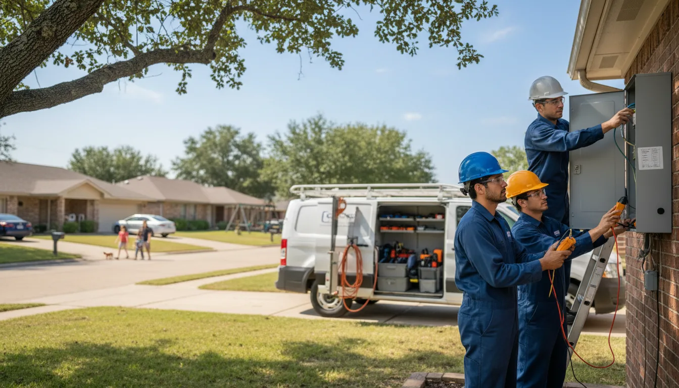 Certified electrician providing emergency electrical services in Nome, TX